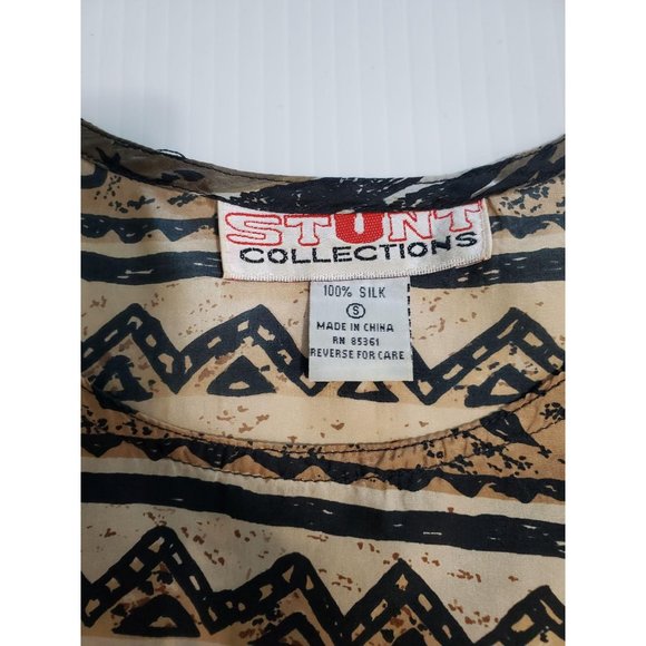 Vintage Stunt Collection 100% silk top sz s 429 - Picture 5 of 5